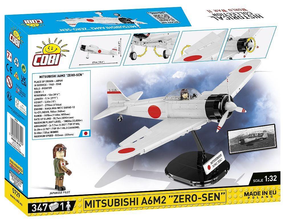 COBI HISTORICAL COLLECTION MITSUBISHI A6M2 ''ZERO-SEN'' 5729 COBI HISTORICAL COLLECTION MITSUBISHI A6M2 ''ZERO-SEN'' 5729
