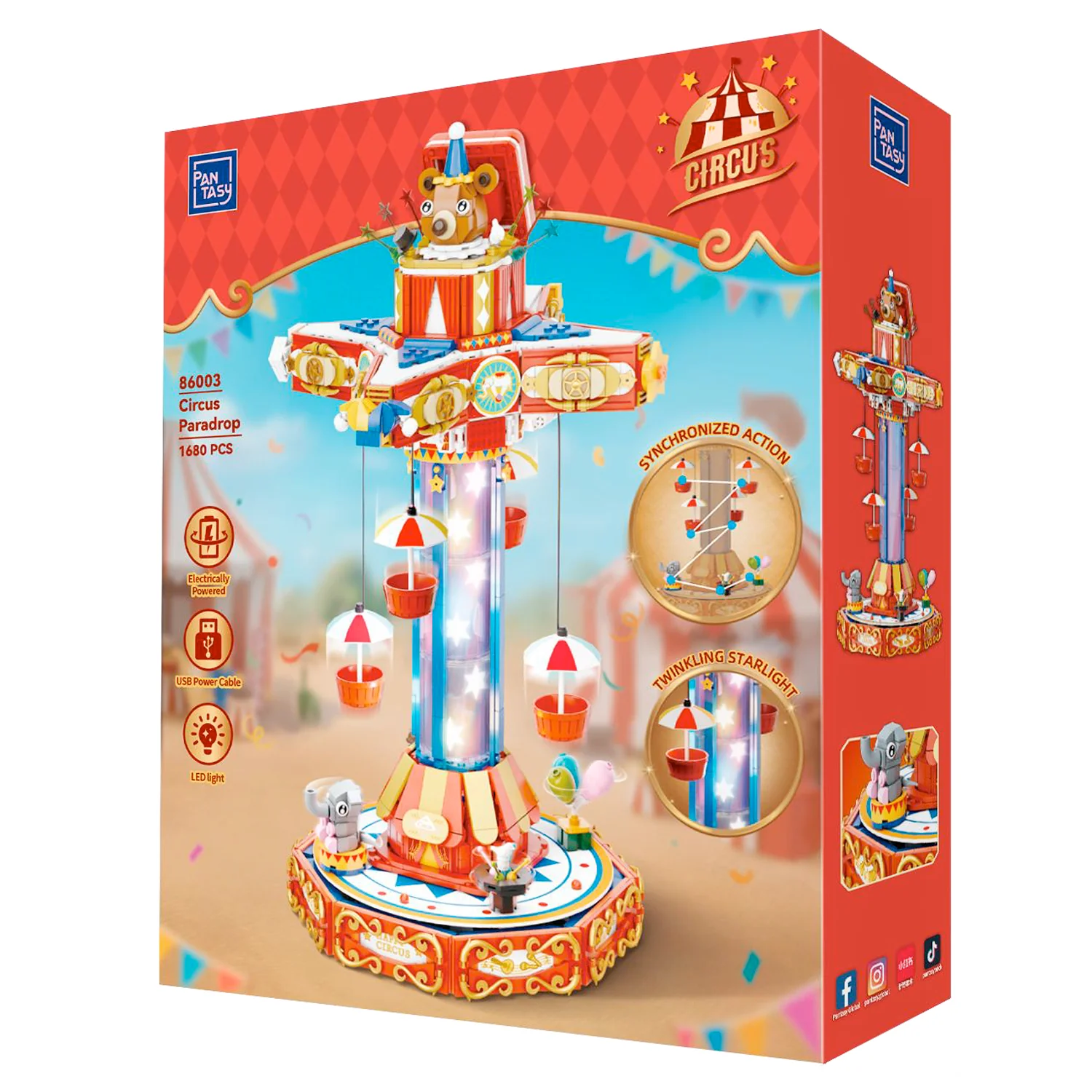 PANTASY SET DI MATTONCINI RETRÒ - GIOSTRA PARACADUTE DEL CIRCO PAN86003 PANTASY SET DI MATTONCINI RETRÒ - GIOSTRA PARACADUTE DEL CIRCO PAN86003