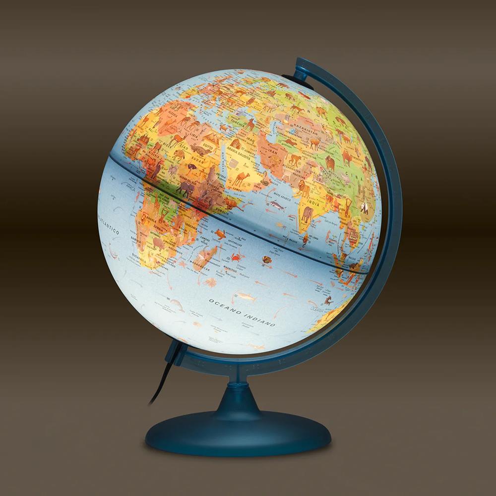 MAPPAMONDO GEOGRAFICO 25 CM SAFARI - ILLUMINATO E ILLUSTRATO