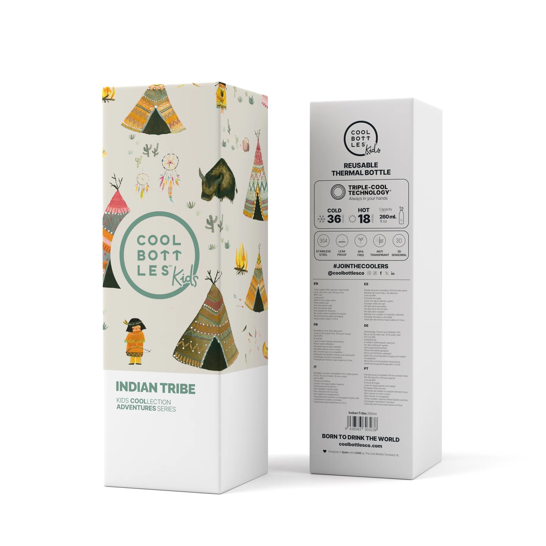 BOTTIGLIA TERMICA INDIAN TRIBE KIDS 260ML 01093 BOTTIGLIA TERMICA INDIAN TRIBE KIDS 260ML 01093