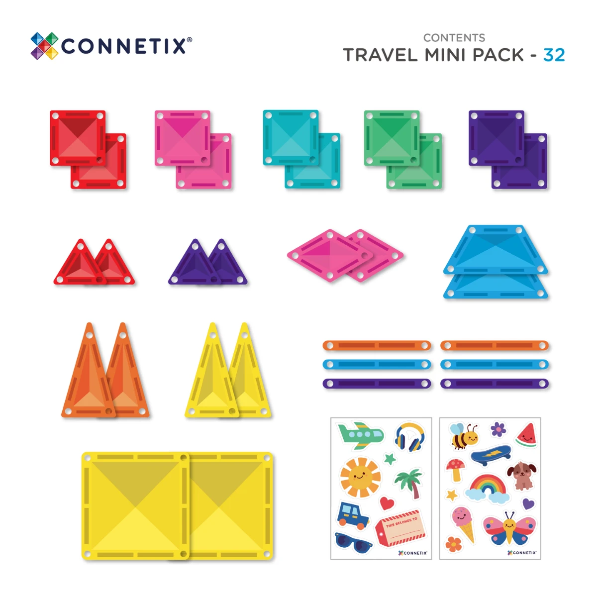 CONNETIX PANNELLI MAGNETICI MINI PACK DA VIAGGIO 32 PZ CONNETIX PANNELLI MAGNETICI MINI PACK DA VIAGGIO 32 PZ