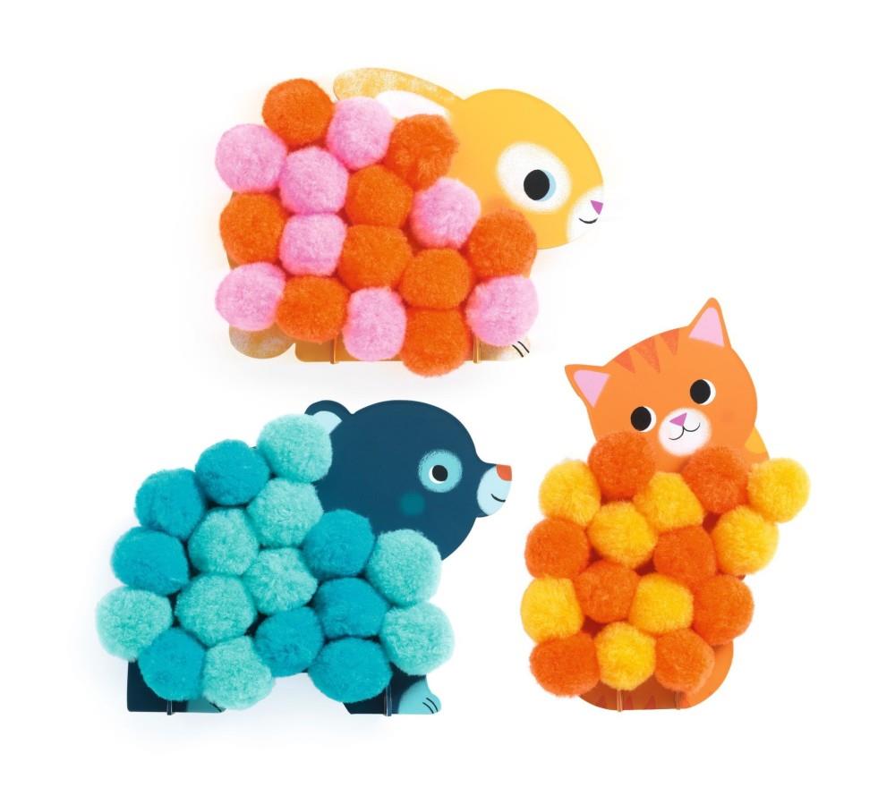 DJECO POM-POM COLLAGE – ANIMALS AND POM-POM CIRCLES DJ00049