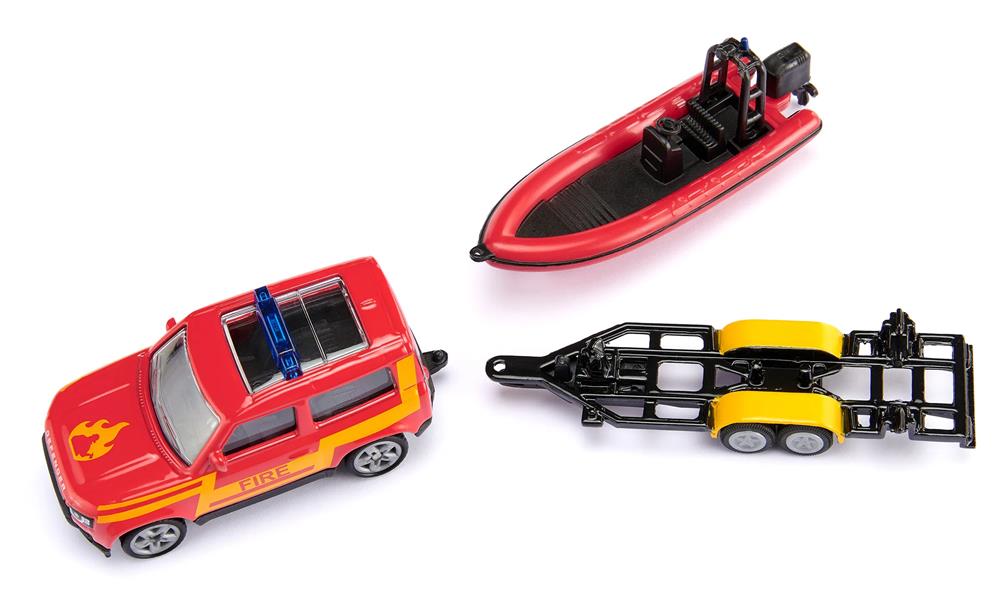 SIKU LAND ROVER DEFENDER VVF CON BARCA DI SALVATAGGIO 1608