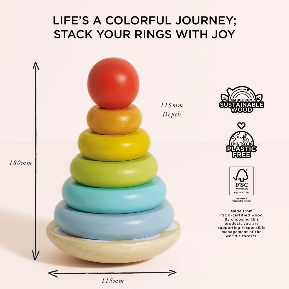 LE TOY VAN TORRE AD ANELLI ARCOBALENO PL011 LE TOY VAN TORRE AD ANELLI ARCOBALENO PL011