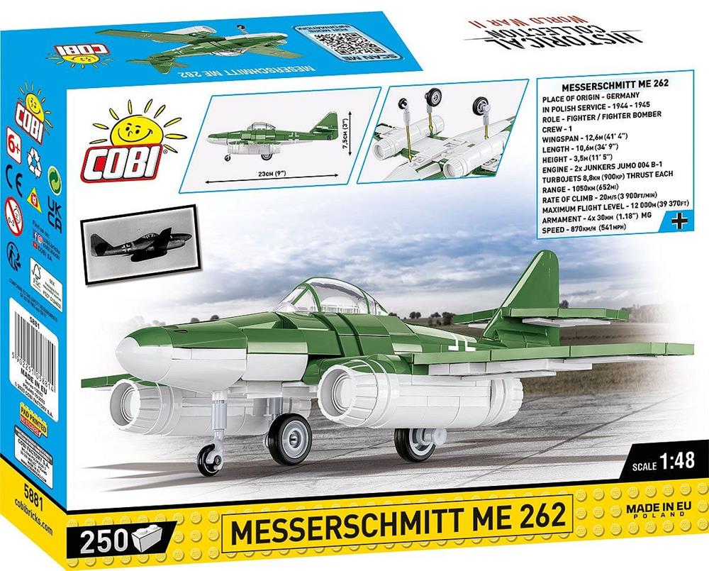 COBI HISTORICAL COLLECTION WWII MESSERSCHMITT ME262 5881 COBI HISTORICAL COLLECTION WWII MESSERSCHMITT ME262 5881