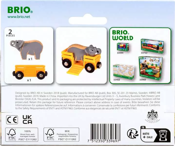 BRIO VAGONE CON ELEFANTE 33969