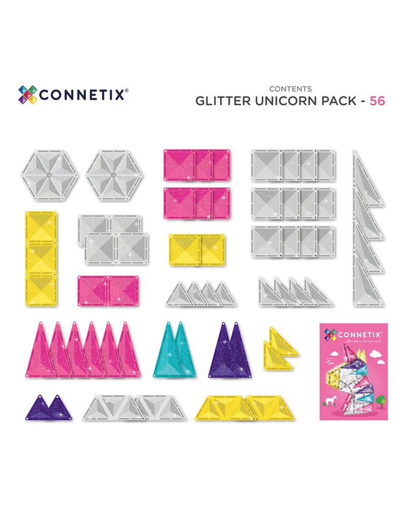 CONNETIX PANNELLI MAGNETICI UNICORN GLITTER 56 PZ