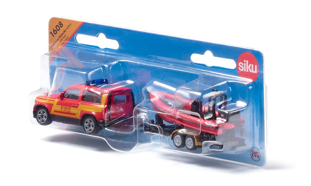 SIKU LAND ROVER DEFENDER VVF CON BARCA DI SALVATAGGIO 1608