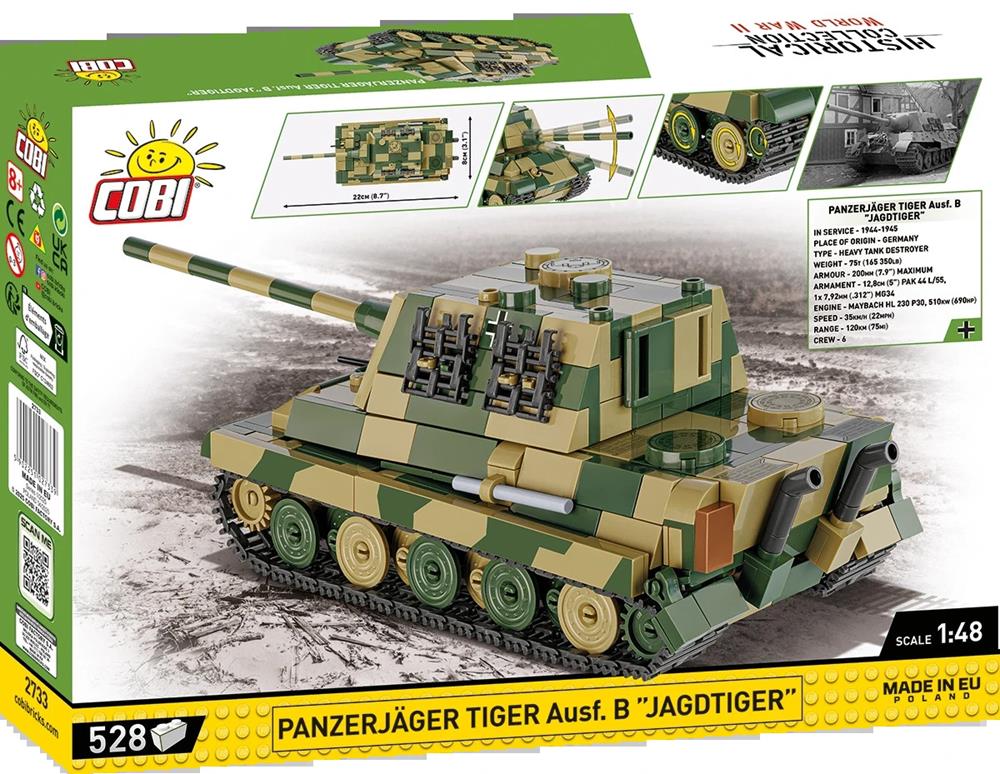 COBI HISTORICAL COLLECTION WWII PANZERJÄGER TIGER AUSF.B JAGDTIGER 2733 COBI HISTORICAL COLLECTION WWII PANZERJÄGER TIGER AUSF.B JAGDTIGER 2733