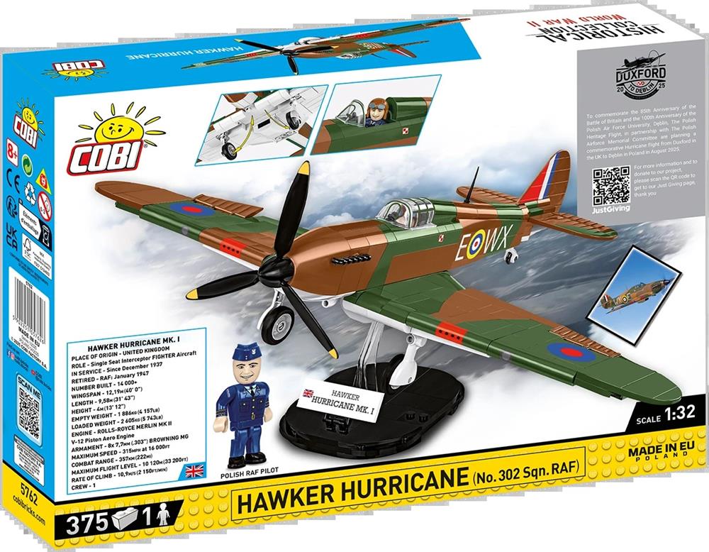 COBI HISTORICAL COLLECTION WWII HAWKER HURRICANE NO 302 SQN RAF 5762 COBI HISTORICAL COLLECTION WWII HAWKER HURRICANE NO 302 SQN RAF 5762