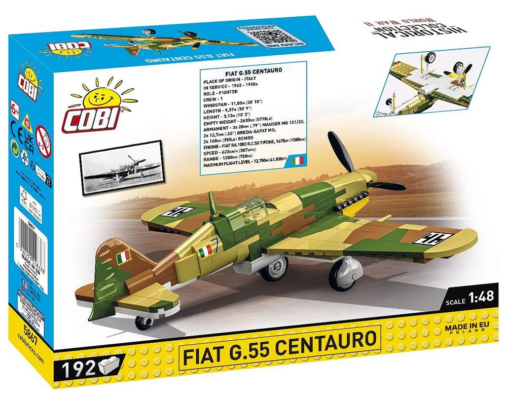 COBI HISTORICAL COLLECTION WWII FIAT G.55 CENTAURO 5867 COBI HISTORICAL COLLECTION WWII FIAT G.55 CENTAURO 5867