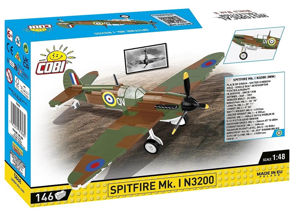 COBI HISTORICAL COLLECTION WWII SPITFIRE MK. I N3200 - IMPERIAL WAR MUSEUM DUXFORD 5868 COBI HISTORICAL COLLECTION WWII SPITFIRE MK. I N3200 - IMPERIAL WAR MUSEUM DUXFORD 5868