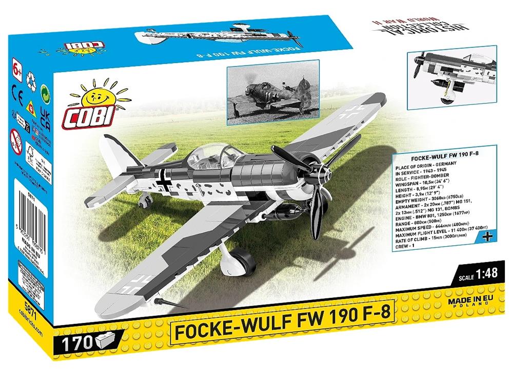COBI HISTORICAL COLLECTION WWII FOCKE-WULF FW 190 F-8 5871 COBI HISTORICAL COLLECTION WWII FOCKE-WULF FW 190 F-8 5871