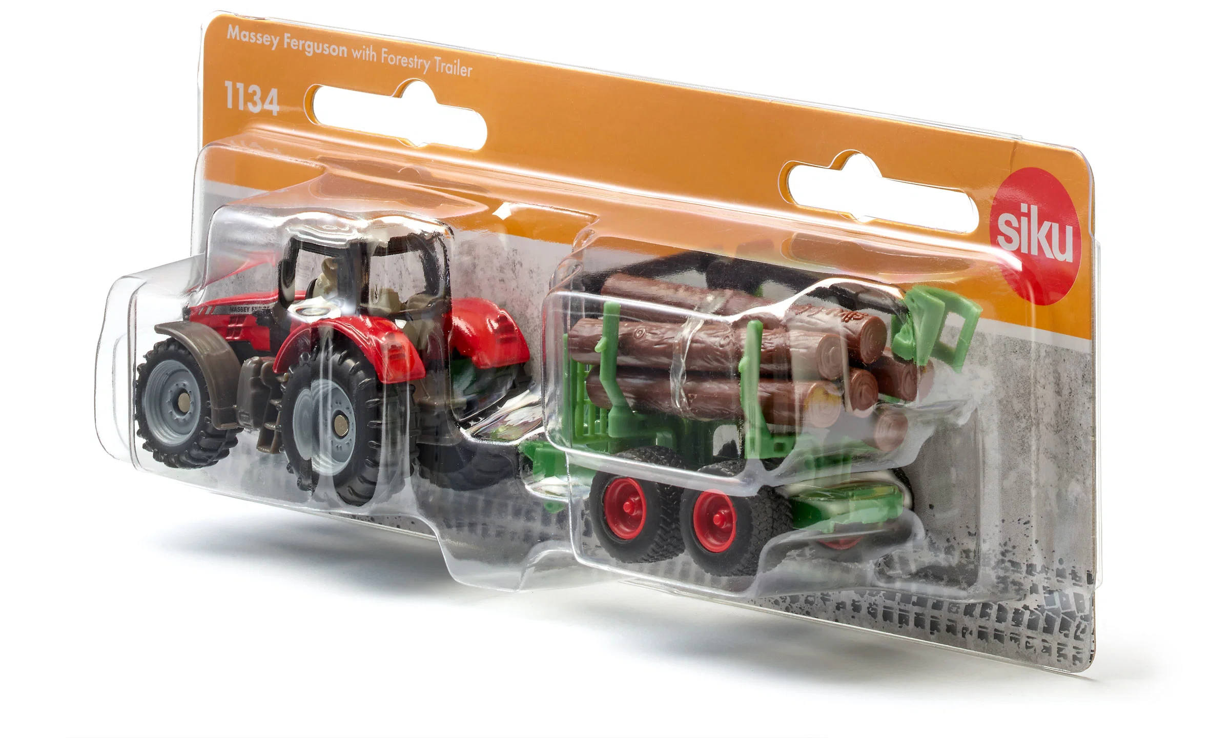 SIKU MASSEY FERGUSON CON RIMORCHIO FORESTALE 1134