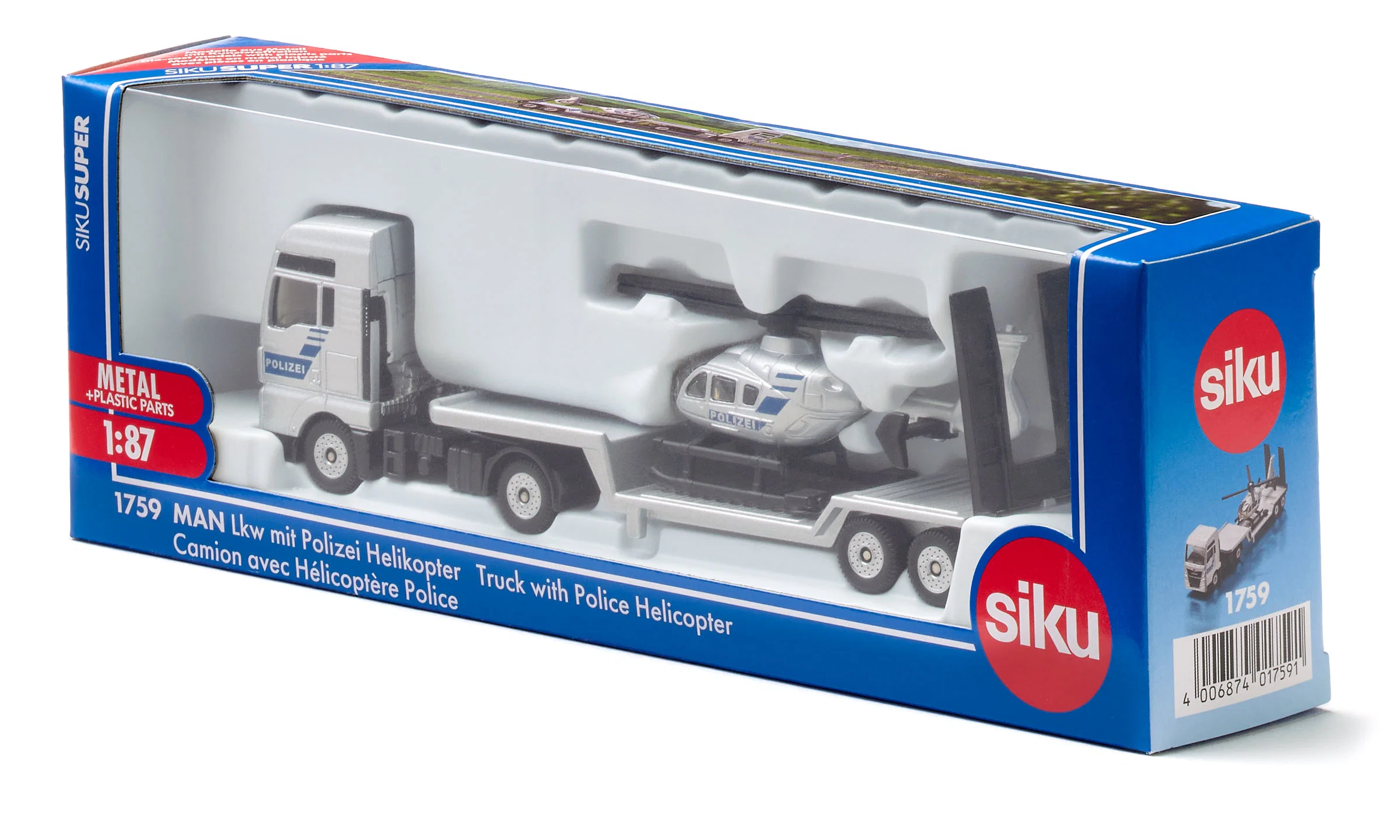 SIKU CAMION MAN CON ELICOTTERO DELLA POLIZIA 1759