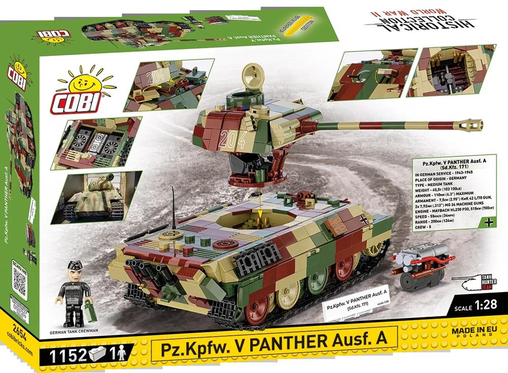 COBI HISTORICAL COLLECTION WWII PZ.KPFW. V PANTHER AUSF. A 2654 COBI HISTORICAL COLLECTION WWII PZ.KPFW. V PANTHER AUSF. A 2654