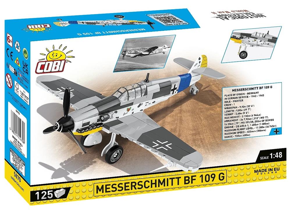 COBI HISTORICAL COLLECTION WWII MESSERSCHMITT BF 109 G 5870 COBI HISTORICAL COLLECTION WWII MESSERSCHMITT BF 109 G 5870