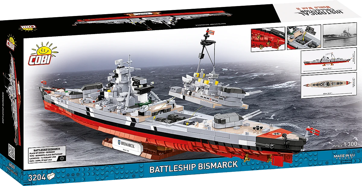 COBI HISTORICAL COLLECTION WWII BATTLESHIP BISMARCK 4860 COBI HISTORICAL COLLECTION WWII BATTLESHIP BISMARCK 4860