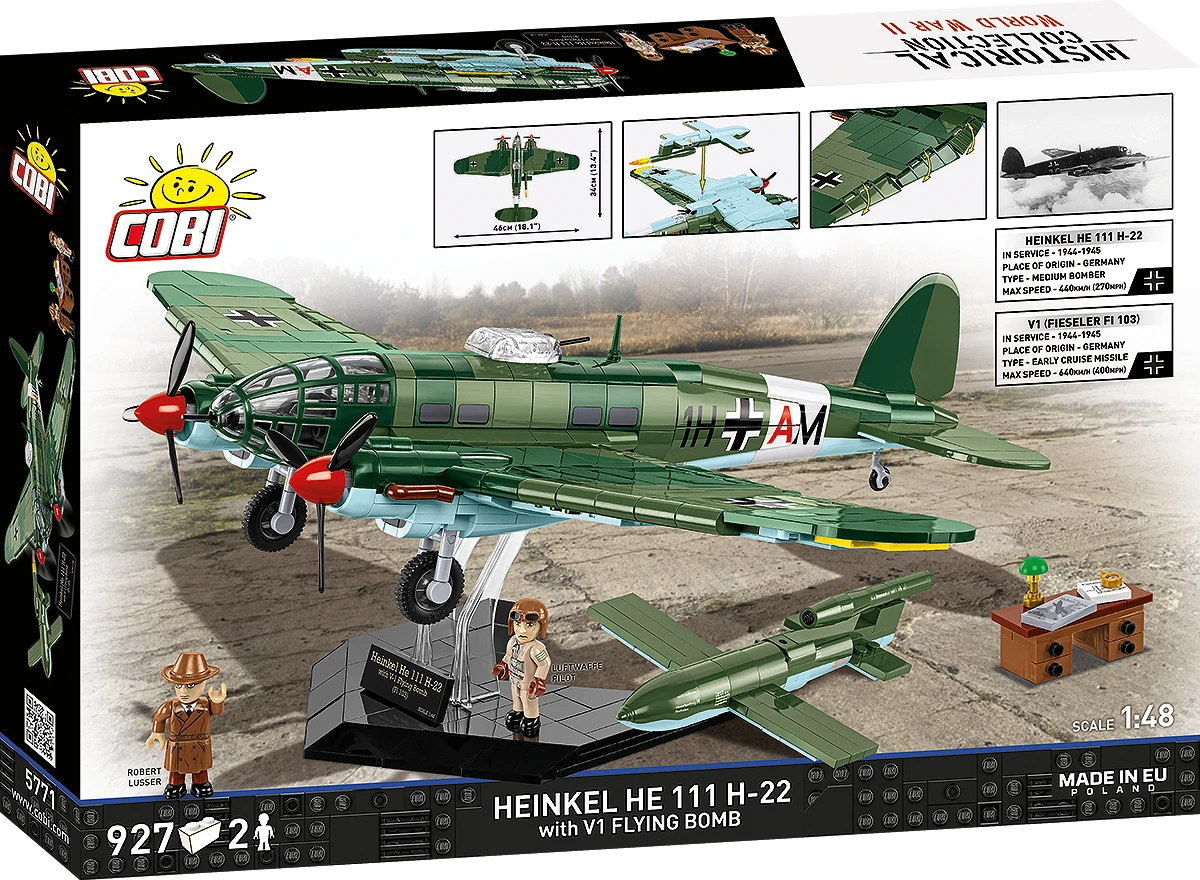 COBI HISTORICAL COLLECTION WWII HEINKEL HE 111 H-22 WITH V1 FLYING BOMB - EXECUTIVE EDITION 5771 COBI HISTORICAL COLLECTION WWII HEINKEL HE 111 H-22 WITH V1 FLYING BOMB - EXECUTIVE EDITION 5771